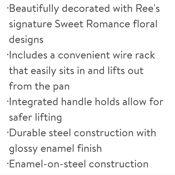 ❤️ New Pioneer Woman Sweet Rose Roaster With Rack - Picture 7 of 9